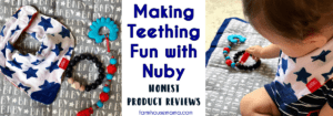 Teething Fun with Nuby Reviews of Nuby Paci Finder Nuby Teething Bracelet Nuby Teething Bib