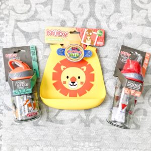 Review of Nuby Flip-It Cups and Silicone Bib · Farmhouse Mama