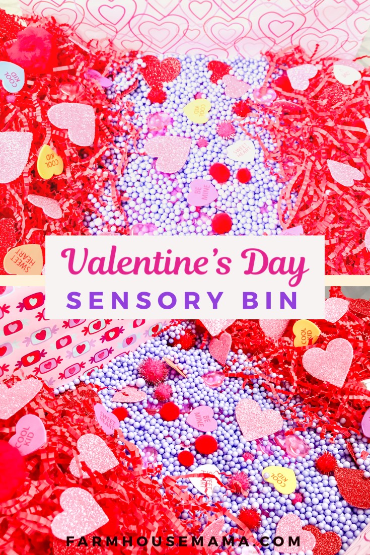 Valentine's Day Sensory Bin toddler sensory bin valentines activity valentines sensory bin