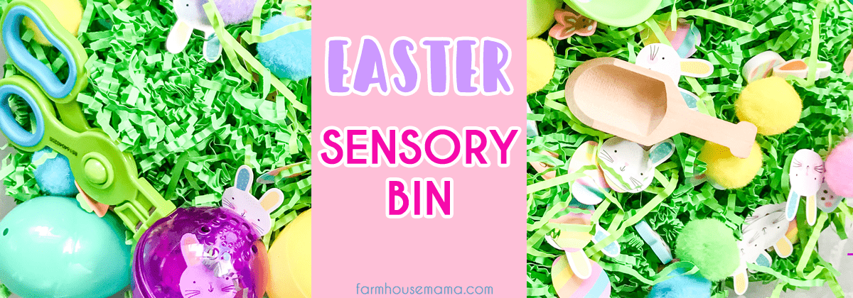 EASTER SENSORY BIN, EASTER SENSORY BIN FOR TODDLERS, EASTER SENSORY BIN FOR PRESCHOOLERS, EASTER SENSORY ACTIVITY, EASY EASTER ACTIVITY, EASY EASTER SENSORY BIN