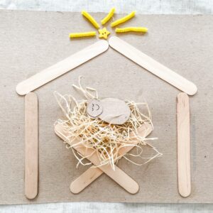 Nativity Craft for Kids Nativity Craft for Toddlers Nativity Craft for Preschoolers Nativity Craft for Sunday School Christmas Craft Baby Jesus Craft Sunday School Craft Manger Craft Manger Scene Craft Popsicle Stick Nativity Craft